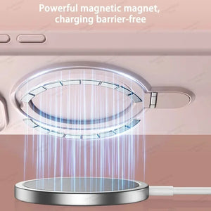 Magnetic Silicone iPhone Case with Kickstand – White, Black, Blue, Purple, Green