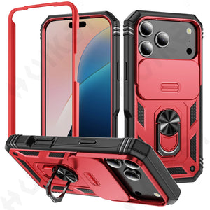 Military Armor Case with 360° Rotate Kickstand for iPhone 17 16 15 14 13 Pro Max