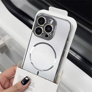 Luxury Nano Frosted Magsafe Case with Lens Glass Protect for iPhone 12-17 Pro Max Magnetic Wireless Charge Cover