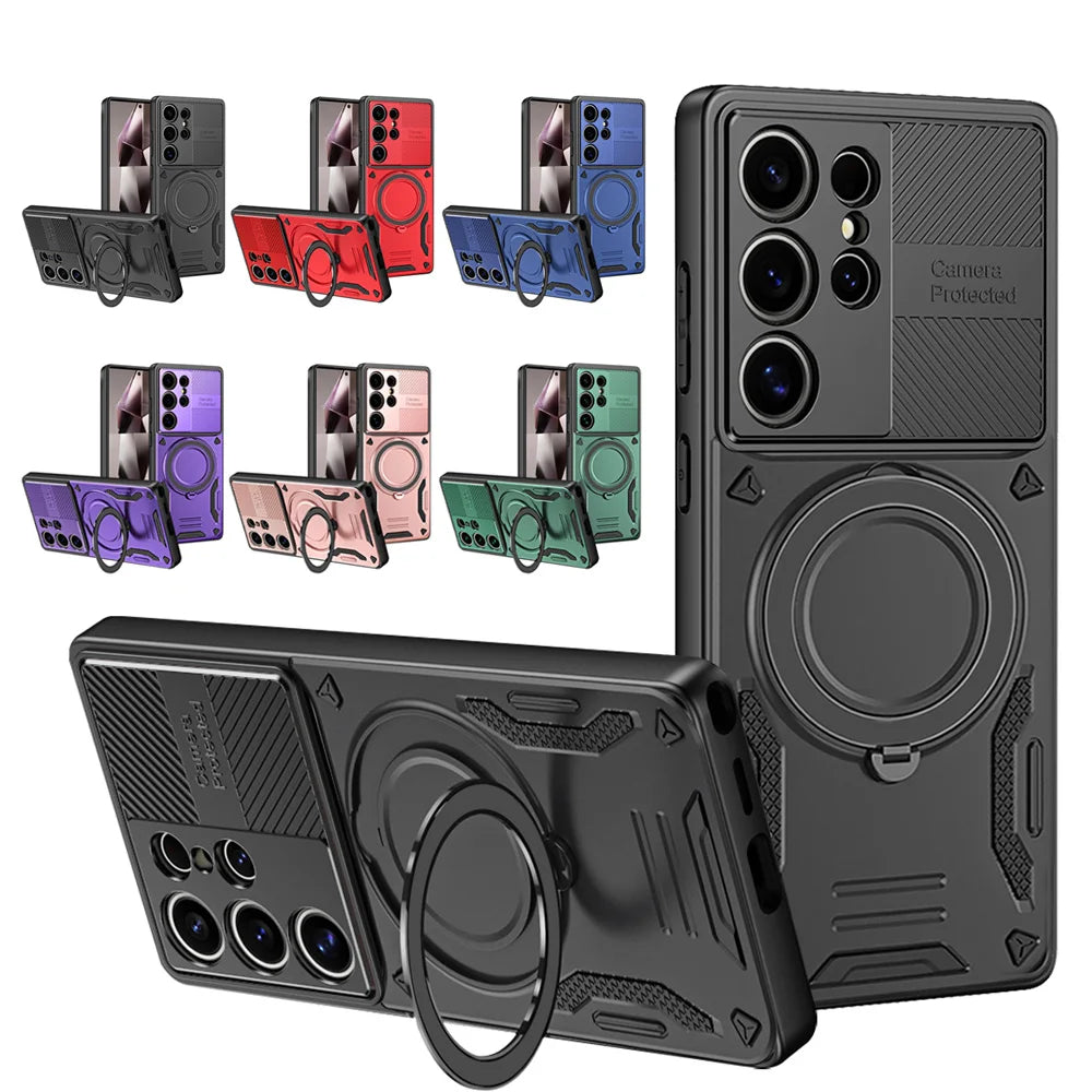 magnetic ring armor shockproof case for Samsung Galaxy with stand holder
