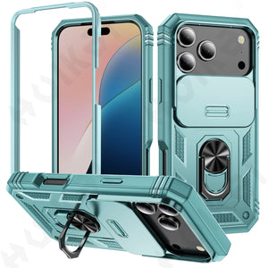 Military Armor Case with 360° Rotate Kickstand for iPhone 17 16 15 14 13 Pro Max