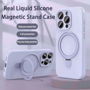 Magnetic Silicone iPhone Case with Kickstand – White, Black, Blue, Purple, Green