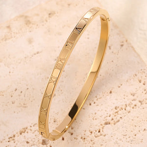 Sparkling zirconia stainless steel stackable bangle bracelet set for women