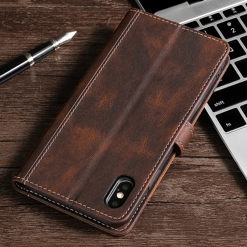 Wallet Leather Flip Case for iPhone 11 12 13 14 15 16 Pro Max Magnetic & Shockproof