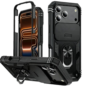 Military Armor Case with 360° Rotate Kickstand for iPhone 17 16 15 14 13 Pro Max