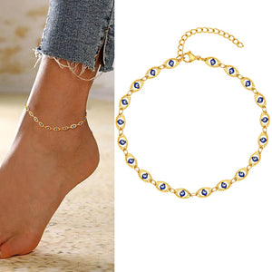 Gold plated stainless steel heart anklet bracelet for women delicate adjustable foot jewelry
