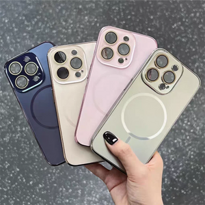 Luxury Nano Frosted Magsafe Cases with Lens Glass Protect for iPhone 12-17 Pro Max Magnetic Wireless Charge Cover