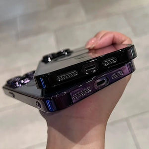 Luxury magnetic plating clear MagSafe case for iPhone 11–17 Pro Max Shockproof, lightweight, wireless charging ready.