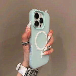 Luxury Candy Color MagSafe iPhone Case Clear Matte Magnetic Stand