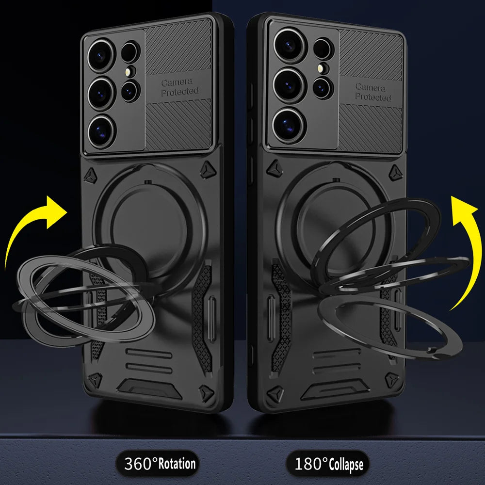 magnetic ring armor shockproof case for Samsung Galaxy with stand holder