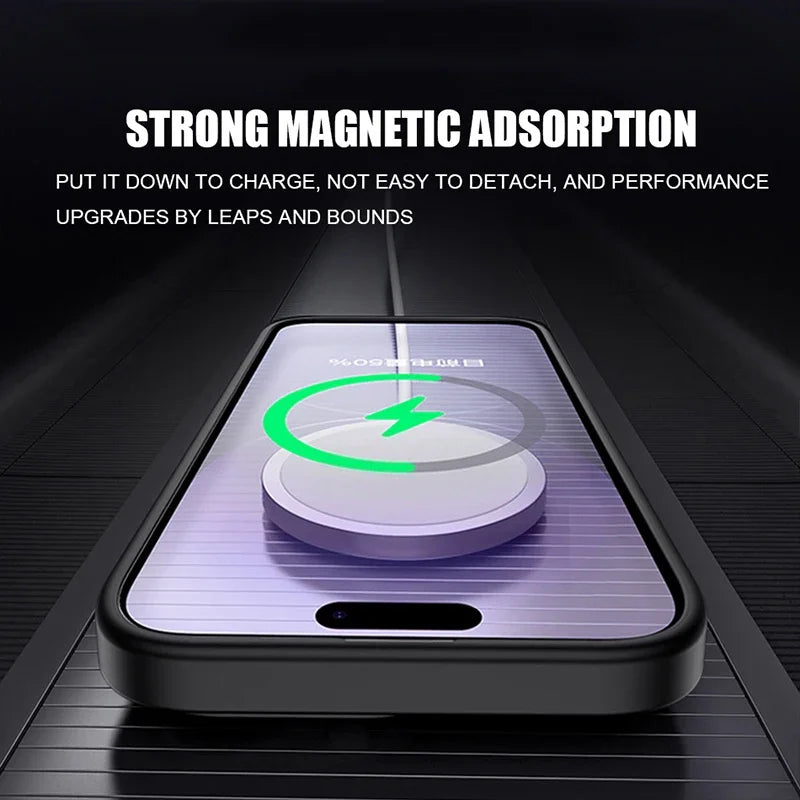 Translucent Magsafe iPhone Case with Wireless Charging, Matte Anti-Scratch Cover for iPhone 11-16 Pro Max