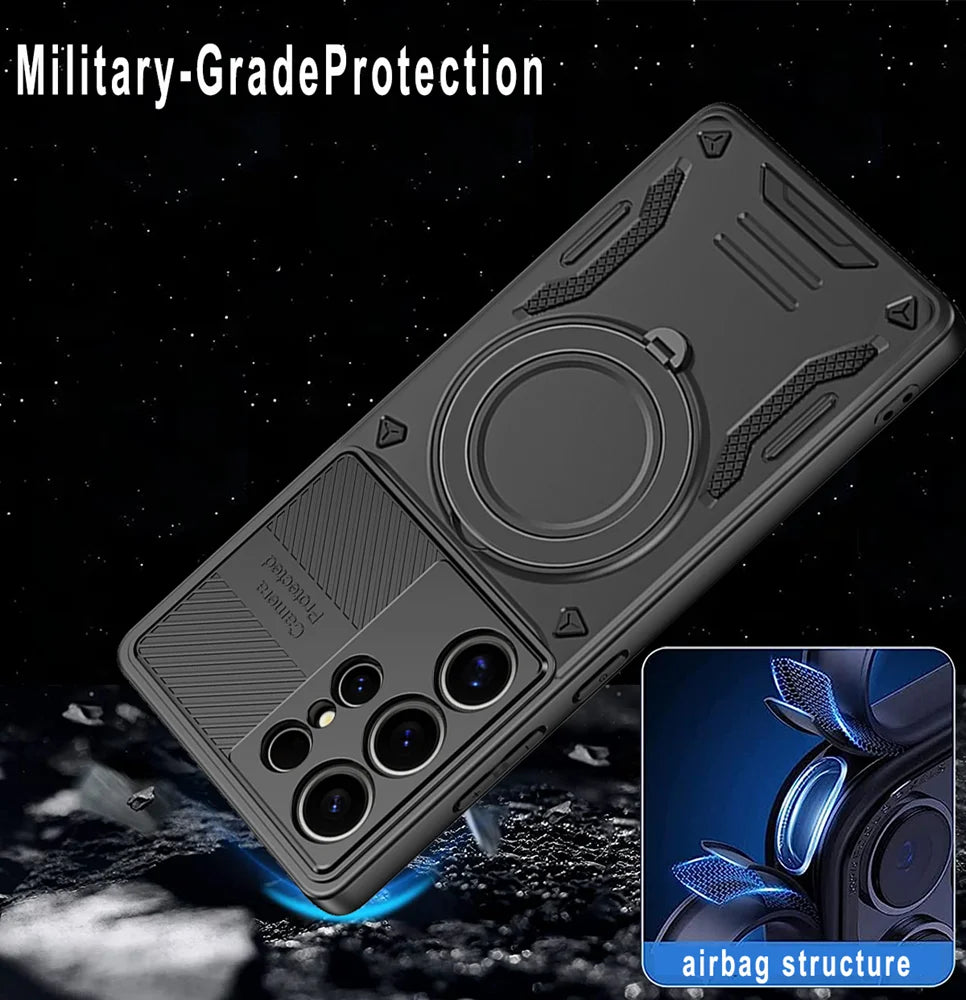 magnetic ring armor shockproof case for Samsung Galaxy with stand holder