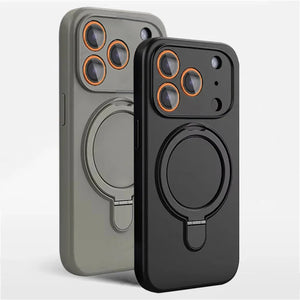 Magnetic Silicone iPhone Case with Kickstand – White, Black, Blue, Purple, Green