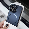Luxury Nano Frosted Magsafe Case with Lens Glass Protect for iPhone 12-17 Pro Max Magnetic Wireless Charge Cover