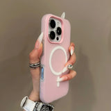 Luxury Candy Color MagSafe iPhone Case Clear Matte Magnetic Stand