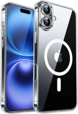 Smartphone with a reflective case on a black background