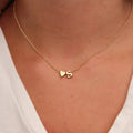 Dainty tiny heart initial necklace in gold or silver for women pendant choker jewelry