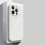 Magsafe magnetic phone case packaging with text on a gray background