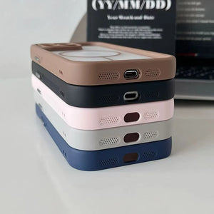 Luxury Matte Transparent MagSafe iPhone Case Magnetic Bumper Cover