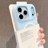 Light blue Candy color matte magnetic MagSafe iPhone case with shockproof protection for iPhone 11–17 series