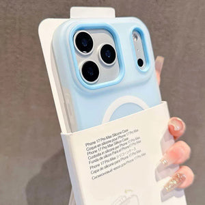 Light blue Candy color matte magnetic MagSafe iPhone case with shockproof protection for iPhone 11–17 series