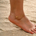 Gold plated stainless steel heart anklet bracelet for women delicate adjustable foot jewelry