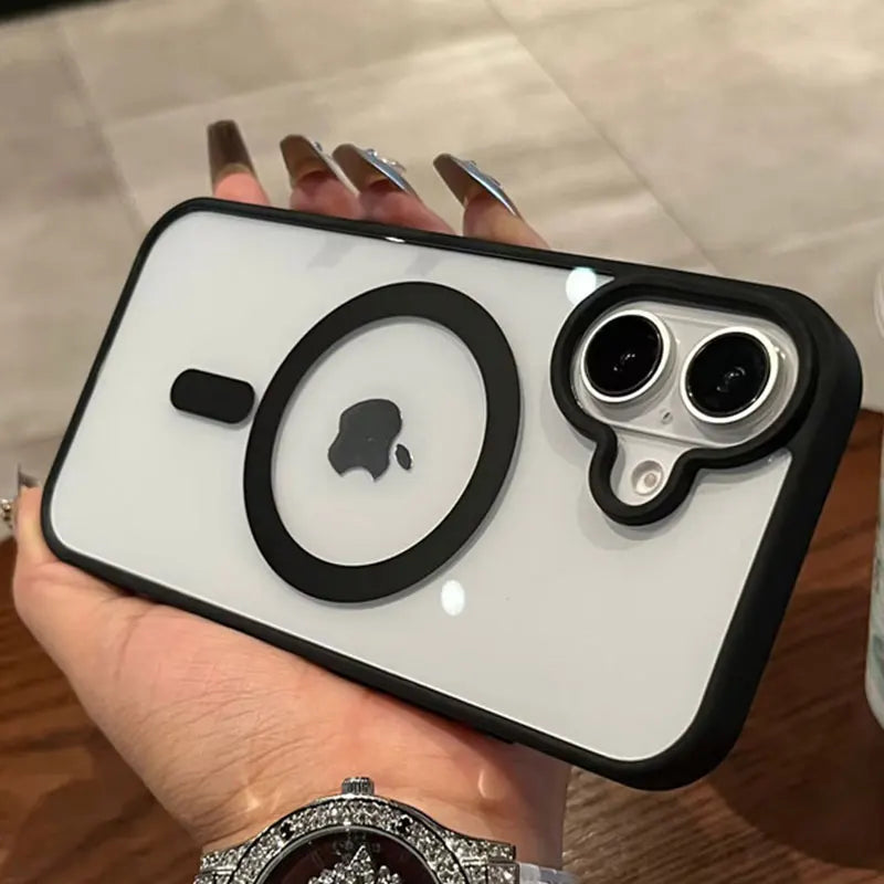 Luxury Magnetic Transparent Bumper Case for iPhone 11–17