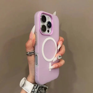 Luxury Candy Color MagSafe iPhone Case Clear Matte Magnetic Stand