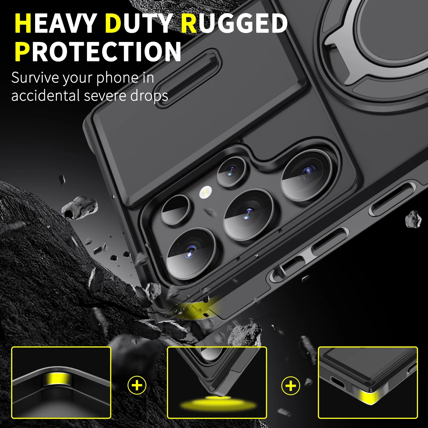 Luxury Armor Magnetic Shockproof Phone Case for Samsung Galaxy S25/S24/S23 ultra plus fe