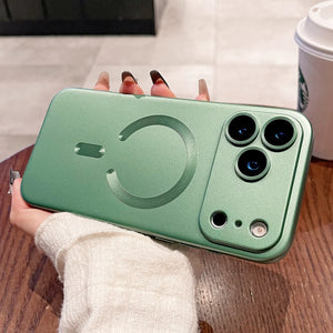 Green Metallic Paint Magnetic MagSafe Case for iPhone 17 16 15 14 13 12 11 Pro Max Plus