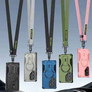 Lanyard Strap Shockproof Armor Case with Kickstand for Samsung Galaxy