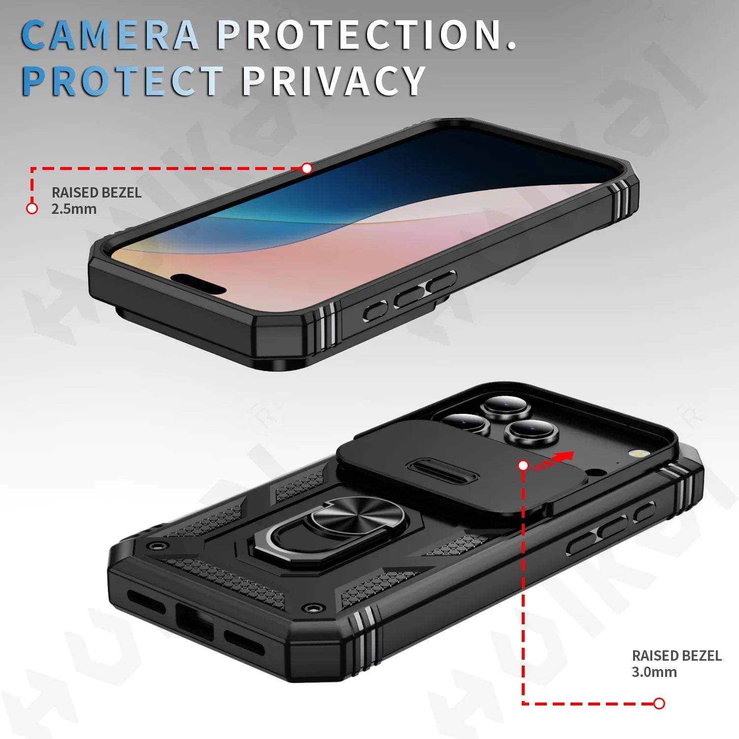 Military Armor Case with 360° Rotate Kickstand for iPhone 17 16 15 14 13 Pro Max