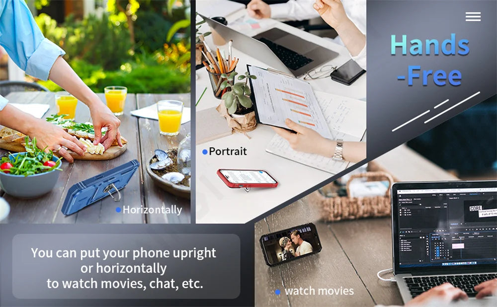 Military Armor Case with 360° Rotate Kickstand for iPhone 17 16 15 14 13 Pro Max