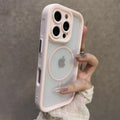 Luxury Matte Transparent MagSafe iPhone Case Magnetic Bumper Cover