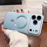 Marine Blue Metallic Paint Magnetic MagSafe Case for iPhone 17 16 15 14 13 12 11 Pro Max Plus